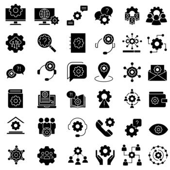 Technical support icon set. support illustration sign collection. support center symbol. Help logo. Design for web. vector