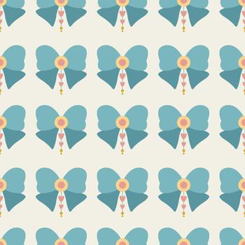 sin costura modelo presentando decorativo azul arcos con corazón acentos en un ligero antecedentes. ideal para tela diseño, regalo envoltura, o fondo de pantalla, agregando un caprichoso toque a ninguna proyecto. vector