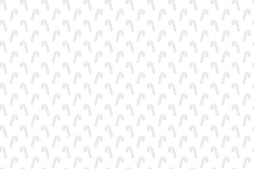 Seamless festive pattern of outlined candy canes with diagonal stripes, arranged in a diagonal grid on white background. Clean and playful holiday design for wrapping paper,seasonal decor or packaging vector