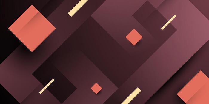 Abstract dark brown background with simple overlap square and arrow shapes element pattern concept design. Cool banner background. vector