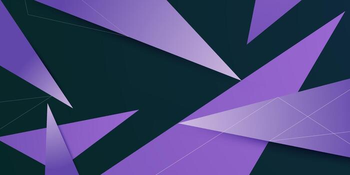 Abstract dark background with colorful purple fractal shapes pattern element design. Trendy triangle banner background. vector