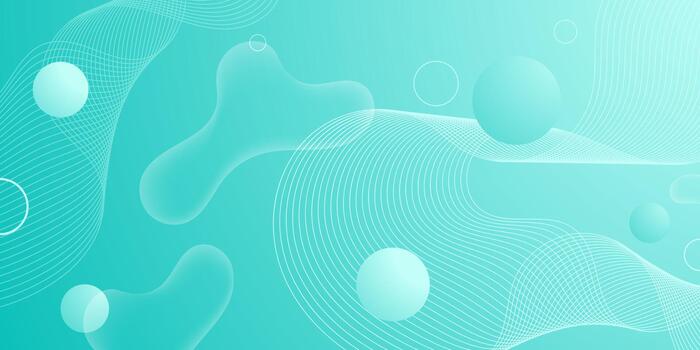 Abstract bright colorful green turquoise banner background. Simple wave lines pattern with fluid shapes pattern concept design. vector