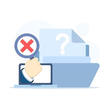 Data not found search concept illustration, ideal for websites, landing pages, mobile apps, posters, and banners, representing missing results or unavailable information. vector