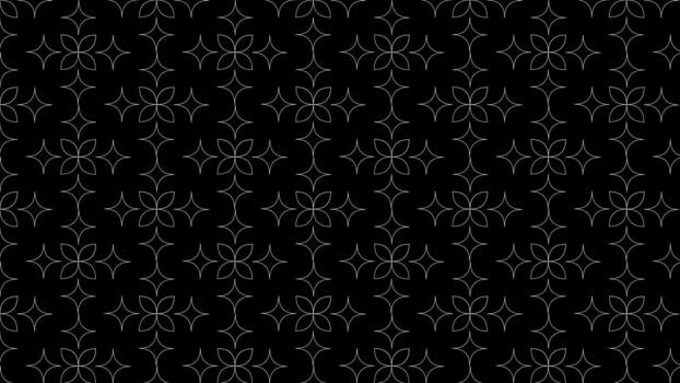 Abstract geometric star and floral inspired pattern creating a modern texture background in monochrome black and white for decorative digital design applications vector