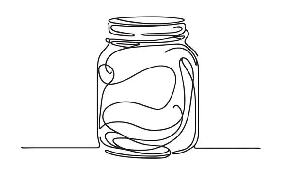 a drawing of a jar with a swirl pattern vector