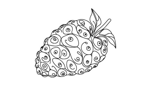 un continuo negro y blanco dibujo de un frambuesa vector