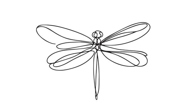 a drawing of a dragonfly with a single line vector