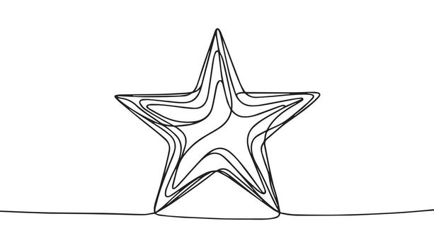 a drawing of a star with a line going through it vector