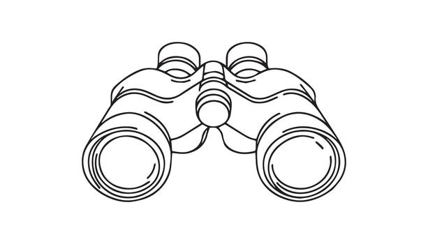 continuous binoculars icon in outline style on white background vector