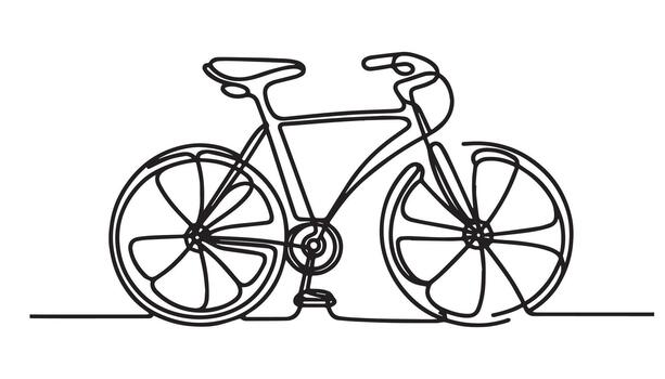 continuous drawing of a bicycle on a white background vector
