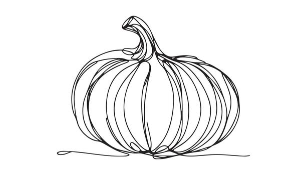 a continuous drawing of a pumpkin on a white background vector