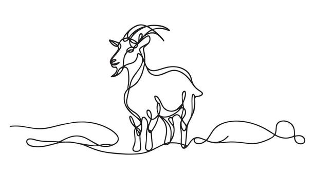 goat in continuous line drawing on white background vector