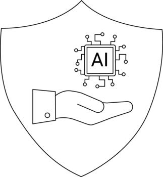 proteger con un mano ofrecimiento un circuito tablero etiquetado ai sugerencia ai proteccion vector