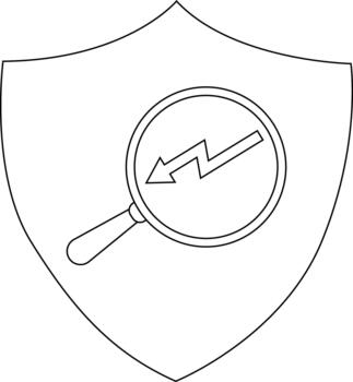 un proteger contiene un aumentador vaso enfoque en un zigzag flecha vector