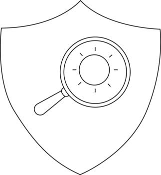 un proteger contiene un aumentador vaso con radiante líneas emanando desde un circulo centrado vector
