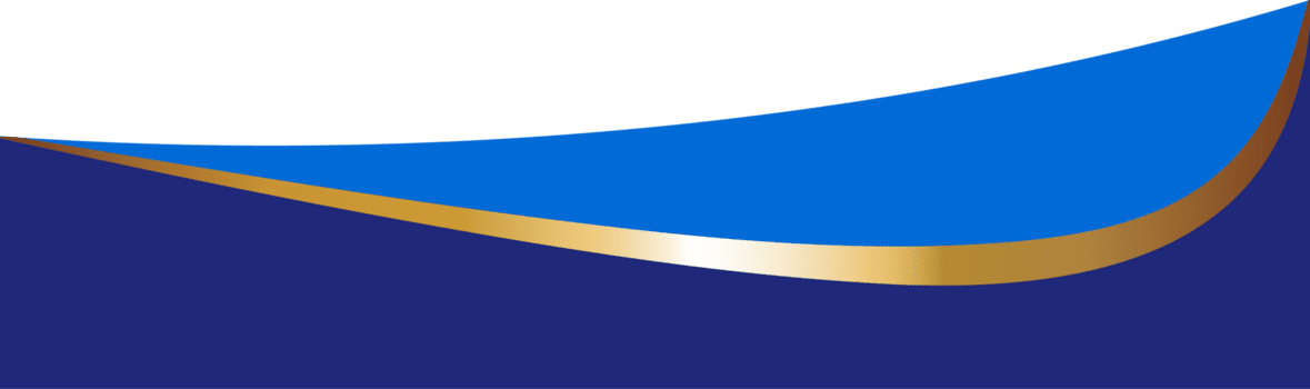 confine forma per bandiera design. blu intestazione sezione con d'oro linea. astratto parte inferiore per ragnatela pagina e modello. curvo divisore. ondulato orizzontale separatore. png