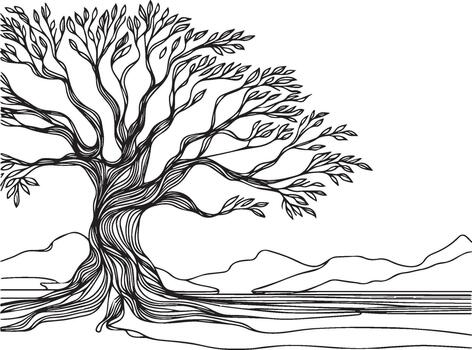 un continuo de un árbol con No hojas vector