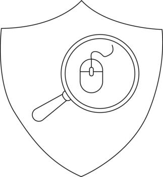 proteger con un aumentador vaso terminado un computadora ratón todas en contorno formar vector