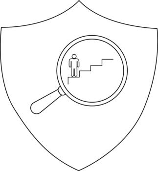 proteger con un aumentador vaso demostración un figura ascendente escalera vector