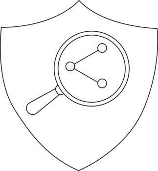 proteger con aumentador vaso terminado conectado círculos líneas y puntos vector