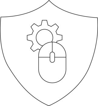 Shield with computer mouse gear vector