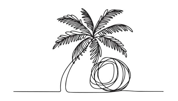 un dibujo de un palma árbol con un circulo alrededor eso vector