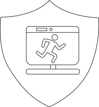 proteger con monitor mostrando corriendo figura sencillo líneas vector