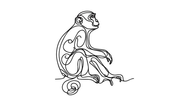 a continuous of a monkey sitting down vector