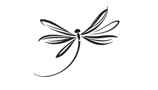 a continuous line art drawing of a dragonfly vector