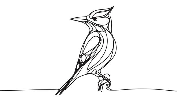 a continuous of a bird sitting on a branch vector