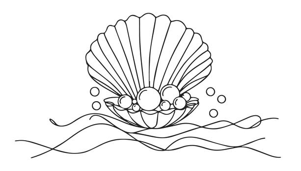 a drawing of a shell with eggs inside vector
