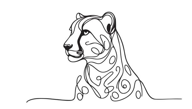 a drawing of a leopard head with a pattern vector