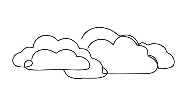 nubes continuo línea Arte vector