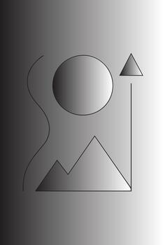 resumen geométrico composición presentando un oval Dom terminado montañas con un ondulado línea y triángulo vector