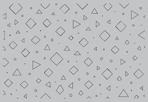 resumen geométrico modelo presentando mano dibujado diamantes y triangulos dispersado a través de un ligero gris antecedentes vector