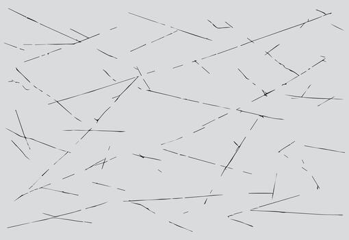 Abstract geometric pattern of thin gray lines and dashes on a light gray background vector