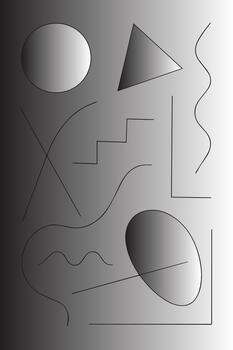 resumen geométrico formas y líneas en un escala de grises degradado antecedentes con sutil Encendiendo efectos vector