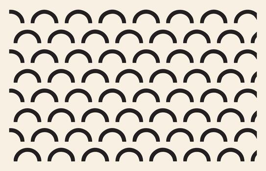 Minimalist black arches pattern on a light beige background creating a repeating geometric design vector