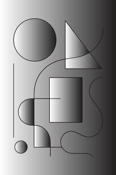 resumen composición de geométrico formas y gradientes en un texturizado antecedentes vector