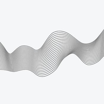 Abstract wavy lines formed by repeating text creating a dynamic and modern visual flow vector