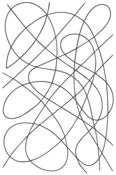 Abstract black and white line art featuring intersecting curves and straight lines creating a chaotic and dynamic pattern vector