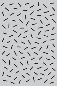 Abstract pattern of scattered black dashes on a light gray textured background vector