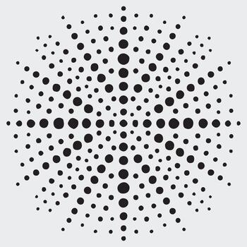 Intricate radial dot pattern abstract design with concentric circles and geometric symmetry vector
