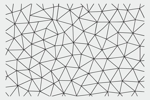 Abstract geometric pattern of interconnected triangles and dashed lines creating a complex and irregular network on a light background vector