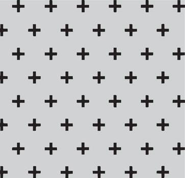 Minimalist black plus signs repeated in a uniform grid pattern on a subtle gray background vector