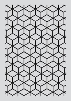 Intricate geometric pattern of interlocking cubes creating a repeating optical illusion of depth and dimension vector