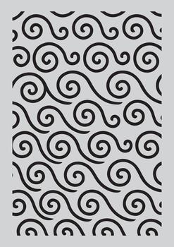 Abstract black swirls and waves pattern on a light gray textured background vector