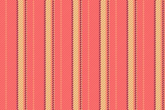 Paterial lines textile texture, rustic stripe fabric seamless. Tver pattern vertical background in red and yellow colors. vector