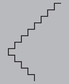 resumen geométrico representación de un escalera ascendente diagonalmente en contra un sólido gris antecedentes en un minimalista estilo vector