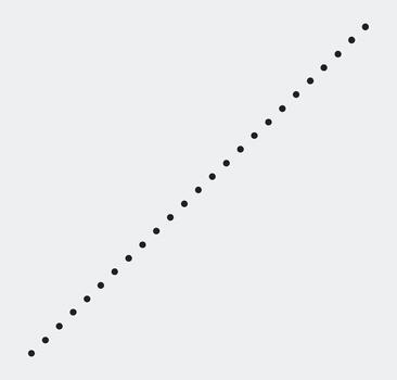 A diagonal line of small black dots on a light gray background illustrating a simple pattern vector